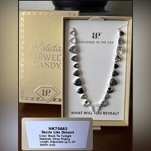 Bomb Party Holiday Jewel Candy 2025 - Necklace Black Tie Twilight/Silver